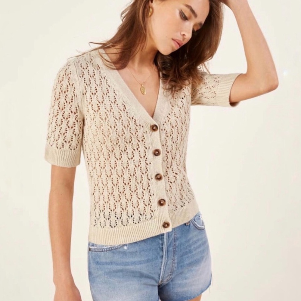 Reformation pansy cardigan